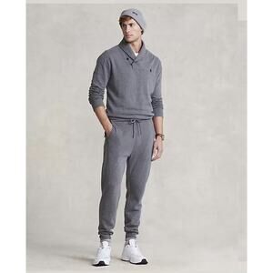 Polo Ralph Lauren Men's XL Gray Luxury Jersey‎ Shawl Pullover Preppy